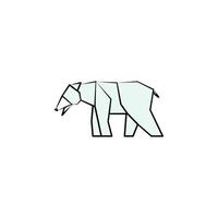 polar bear colored origami style vector icon