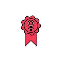 appreciation, feminism, award vector icon