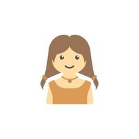 avatar de niña de colores vector icono