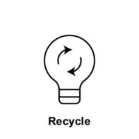 Recycle, bulb, idea vector icon