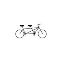 tándem bicicleta vector icono