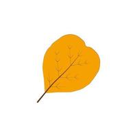 autumn yellow color leaf vector icon