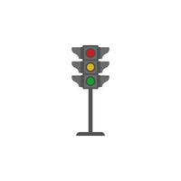 Traffic lamps colored vector icon