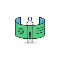 virtual reality 360 colored vector icon