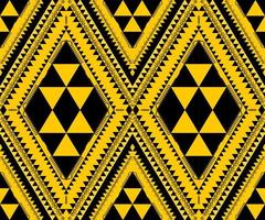 Ethnic folk geometric seamless pattern in yellow and black tone in vector illustration design for fabric, mat, carpet, scarf, wrapping paper, tile and more