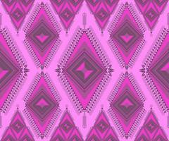 Ethnic folk geometric seamless pattern in pink tone in vector illustration design for fabric, mat, carpet, scarf, wrapping paper, tile and more