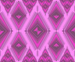 Ethnic folk geometric seamless pattern in pink tone in vector illustration design for fabric, mat, carpet, scarf, wrapping paper, tile and more