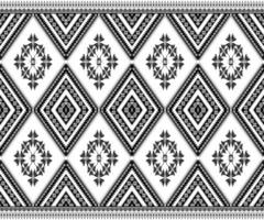 Ethnic folk geometric seamless pattern in black and white tone in vector illustration design for fabric, mat, carpet, scarf, wrapping paper, tile and more