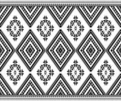 Ethnic folk geometric seamless pattern in black and white tone in vector illustration design for fabric, mat, carpet, scarf, wrapping paper, tile and more