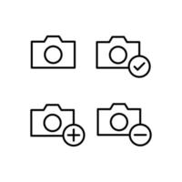 photo, check, plus, minus sign vector icon