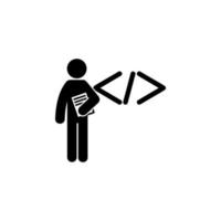 man with code degree vector icon