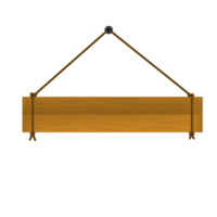 Wooden board sign hanging on a rope png