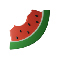 3d illustration eaten watermelon png