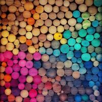 wooden colorful rainbow background made of wooden planks with copy space for text. . photo