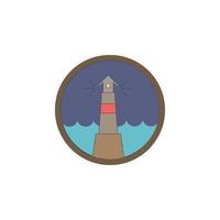 Lighthouse colored in circle vector icon