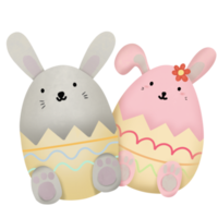 coupld bunny easter eggs png