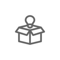 Box idea lamp vector icon