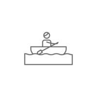 Canoeing, adventure vector icon