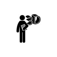 man with 3d design degree vector icon