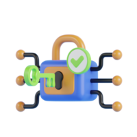 Cyber Security 3D, laptop and cloud data under protection. Cybersecurity, antivirus, encryption, data protection. Software development. png