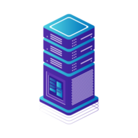 3d isometric web hosting server Transparent Background png