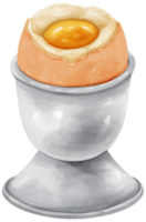 French style soft boiled eggs on the shell watercolor png