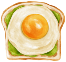 Pesto eggs toast watercolor png