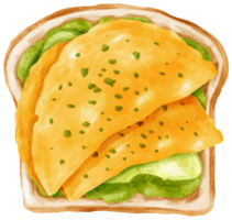 Pesto Eier Toast Aquarell png