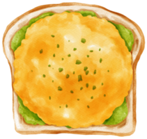 pesto eieren geroosterd brood waterverf png