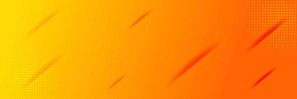 Orange banner abstract background with halftone and slice effect vector