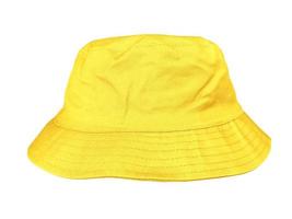 Yellow bucket hat isolated on white background photo