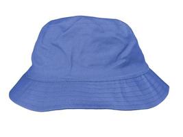 blue bucket hat isolated on white background photo