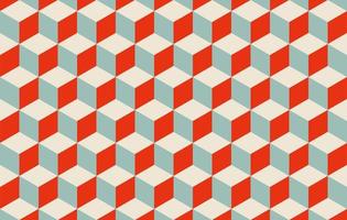 3d red and blue cube pattern vector background. Isometric cubic blocks structure.