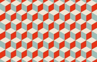 3d red and blue cube pattern vector background. Isometric cubic blocks structure.