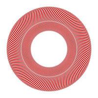 Red and white op art spiral circles logo vector