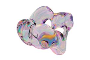 abstrait coloré liquide verre 3d rendu forme png