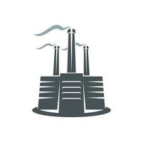 Factory chimney icon, oil industry, power plant vector