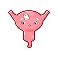 Cartoon sick bladder character, urinary system vector