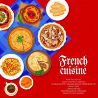 French cuisine menu cover vector France meals list