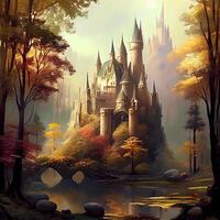 Fairy Tale Magical Castle - Ai Generated photo