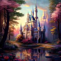 Fairy Tale Magical Castle - Ai Generated photo