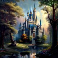 Fairy Tale Magical Castle - Ai Generated photo