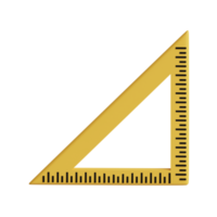 3d rendered yellow triangle ruler perfect for design project png