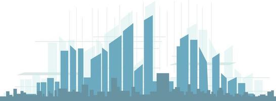 paisaje urbano, edificio perspectiva, moderno edificio en el ciudad horizonte, ciudad silueta, ciudad rascacielos, negocio centrar vector