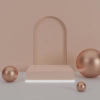 3d render minimal square podium on rose gold background for product presentation photo