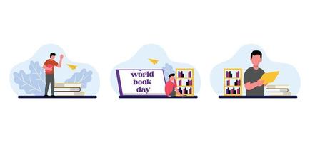 Flat Bundle World Book Day Design Illustration vector