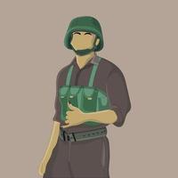 flat design of army soldier vector