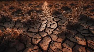 Dry cracked earth background. Global warming and climate change concept photo