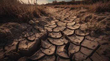 Dry cracked earth background. Global warming and climate change concept photo