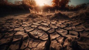 seco agrietado tierra antecedentes. global calentamiento y clima cambio concepto foto